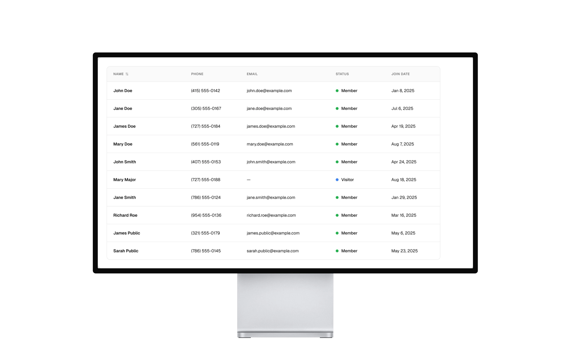 Know every member
without the spreadsheets. screenshot
