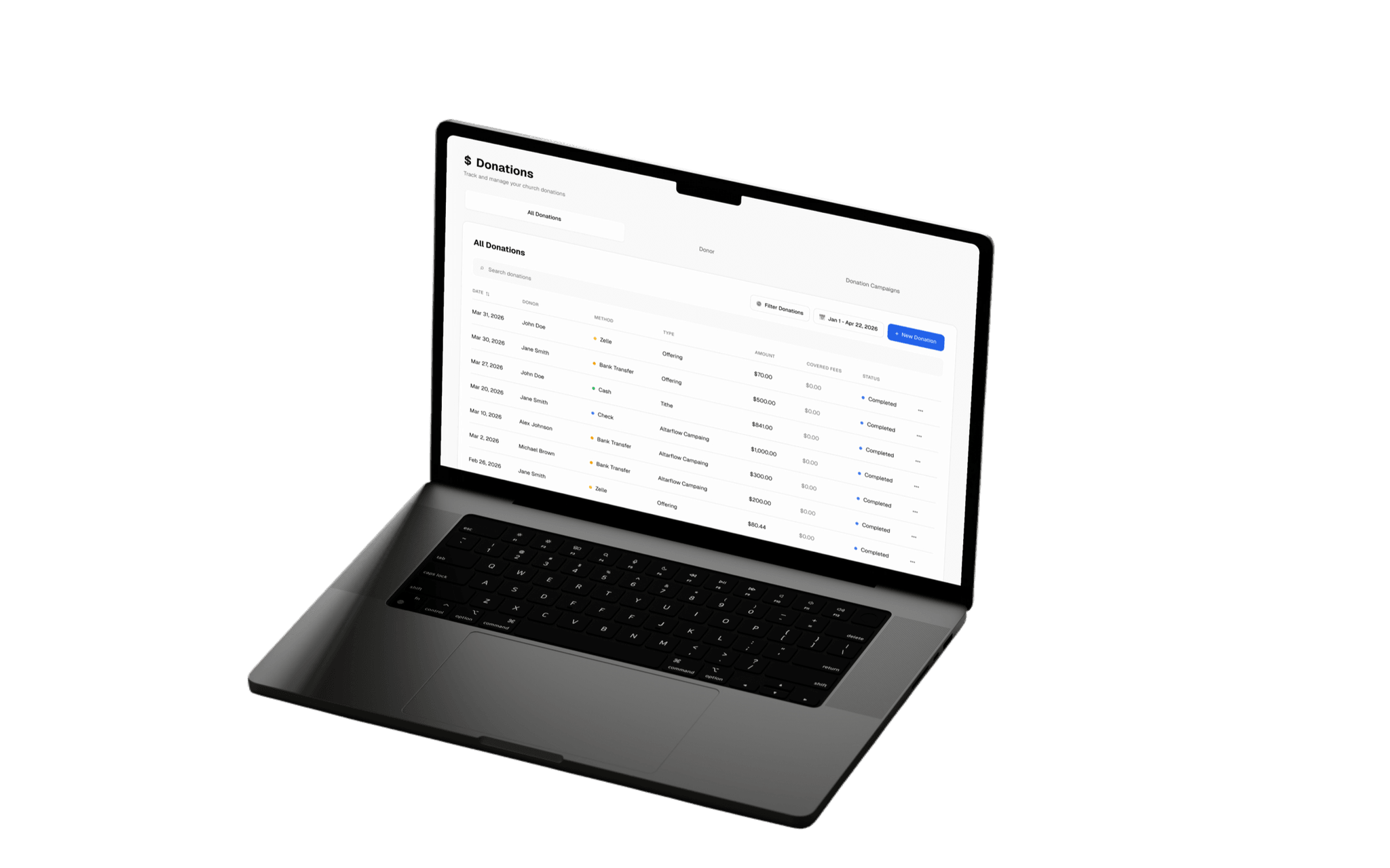 Church Donation Tracking for Every Gift and Every Donor. screenshot